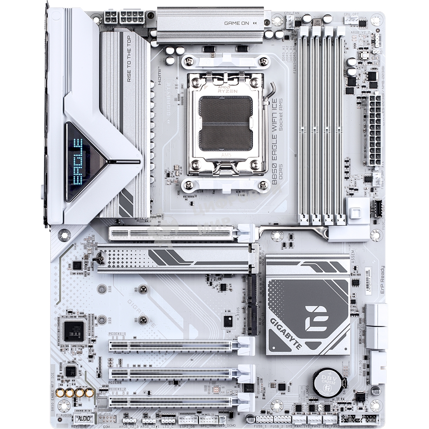 Материнская плата Gigabyte B850 EAGLE WIFI7 ICE, AM5, AMD B850, 4xDDR5, 4xSATA, 3xM.2, 1xPCIe 5.0 x16, 1xPCIe 4.0 x4, 2xPCIe 3.0 x1, 1xDP (v1.4), 1xHDMI, 1x2.5Gb LAN, Wi-Fi 7, Bluetooth 5.4, 1xUSB-C 5Gbps, 2xUSB-A 10Gbps, 2xUSB-A 5Gbps, 4xUSB-A 2.0, 3x3.5