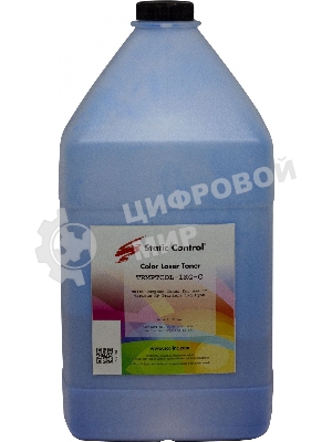 Тонер Static Control TRMPTCOL-1KG-C голубой флакон 1000гр. для принтера HP CLJCP1515/Canon MF8330