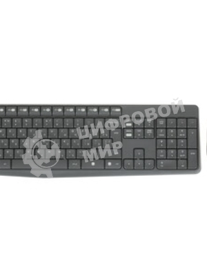 Комплект клавиатура+мышь Logitech MK235 беспроводной, USB, 1000 DPI, серый (заводская гравировка)