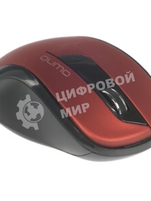 Мышь беспроводная Qumo Office Line M62 красный, 1600 dpi, радиоканал, USB, кнопки - 6