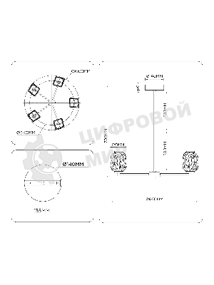 Светильник Ambrella light LH30104/5 SB/TI бронза/янтарь 27W 3000K D660*700