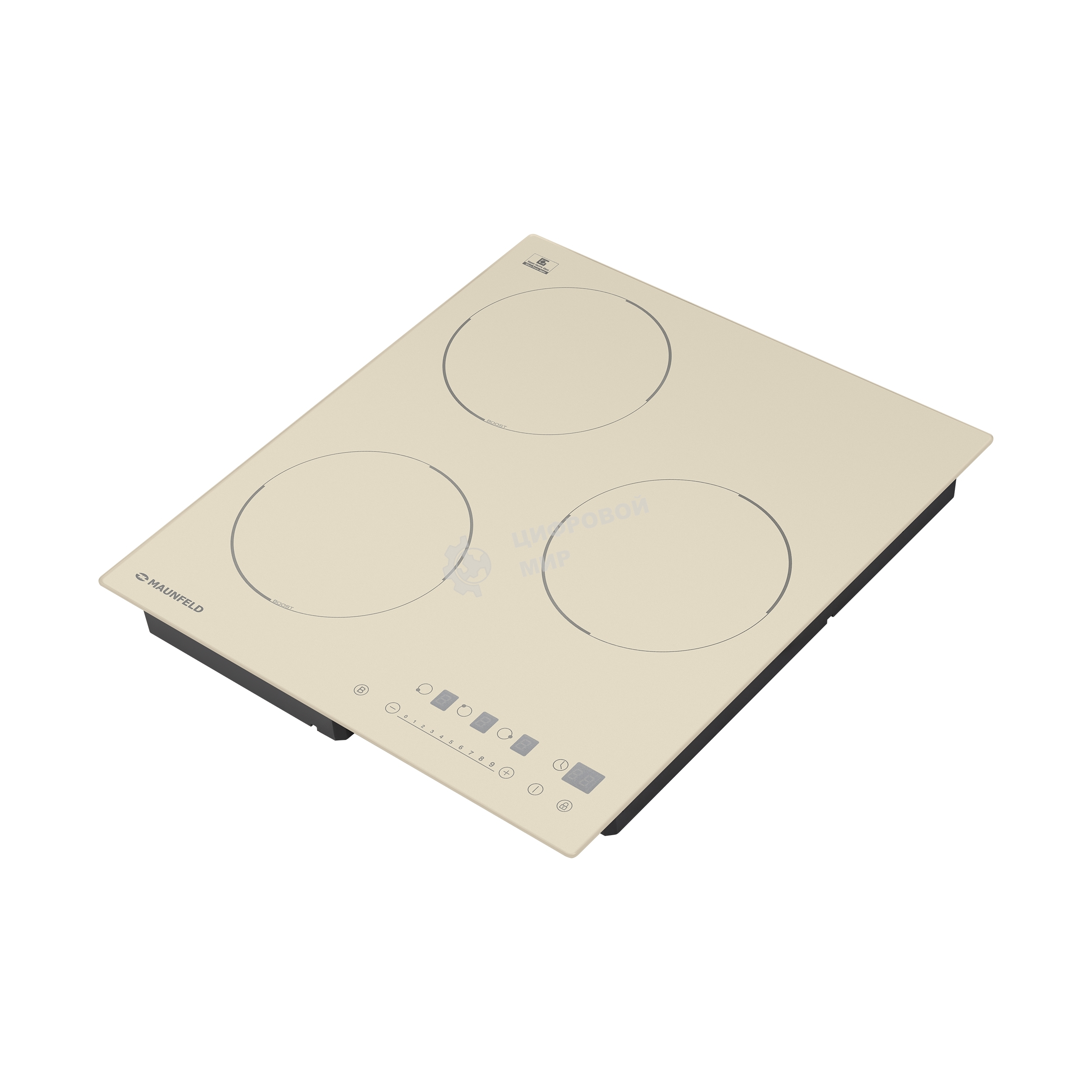 Индукционная варочная панель Maunfeld EVI.453-BG, конфорок: 3 шт., стеклокерамика, независимая, бежевый
