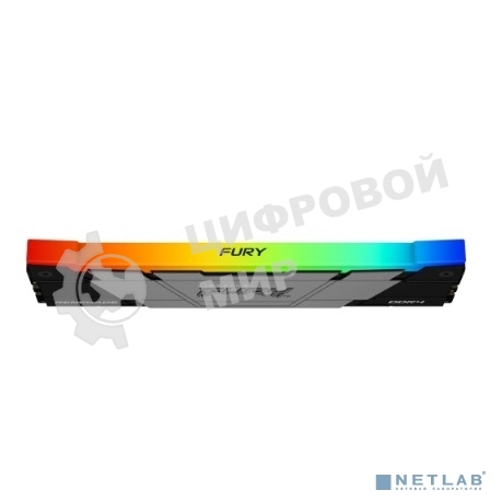 Оперативная память Kingston Fury Renegade, DDR4, 64GB (2x32GB), 3600MHz, CL18, DIMM, радиатор, RGB, черный/серебристый