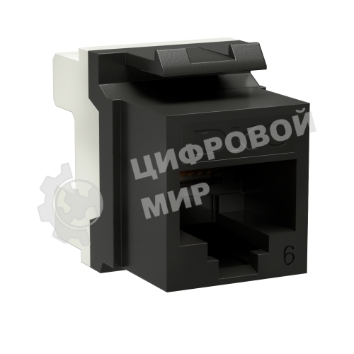 Модуль Keystone RJ45 CAT6 неэкр180 градусов черный