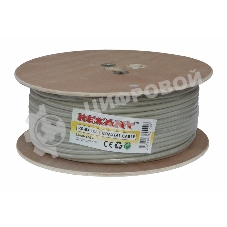 Кабель коаксиальный Rexant RG-8X, 50 Ом, CCS/Al/Al, 75%, бухта 100 м, серый