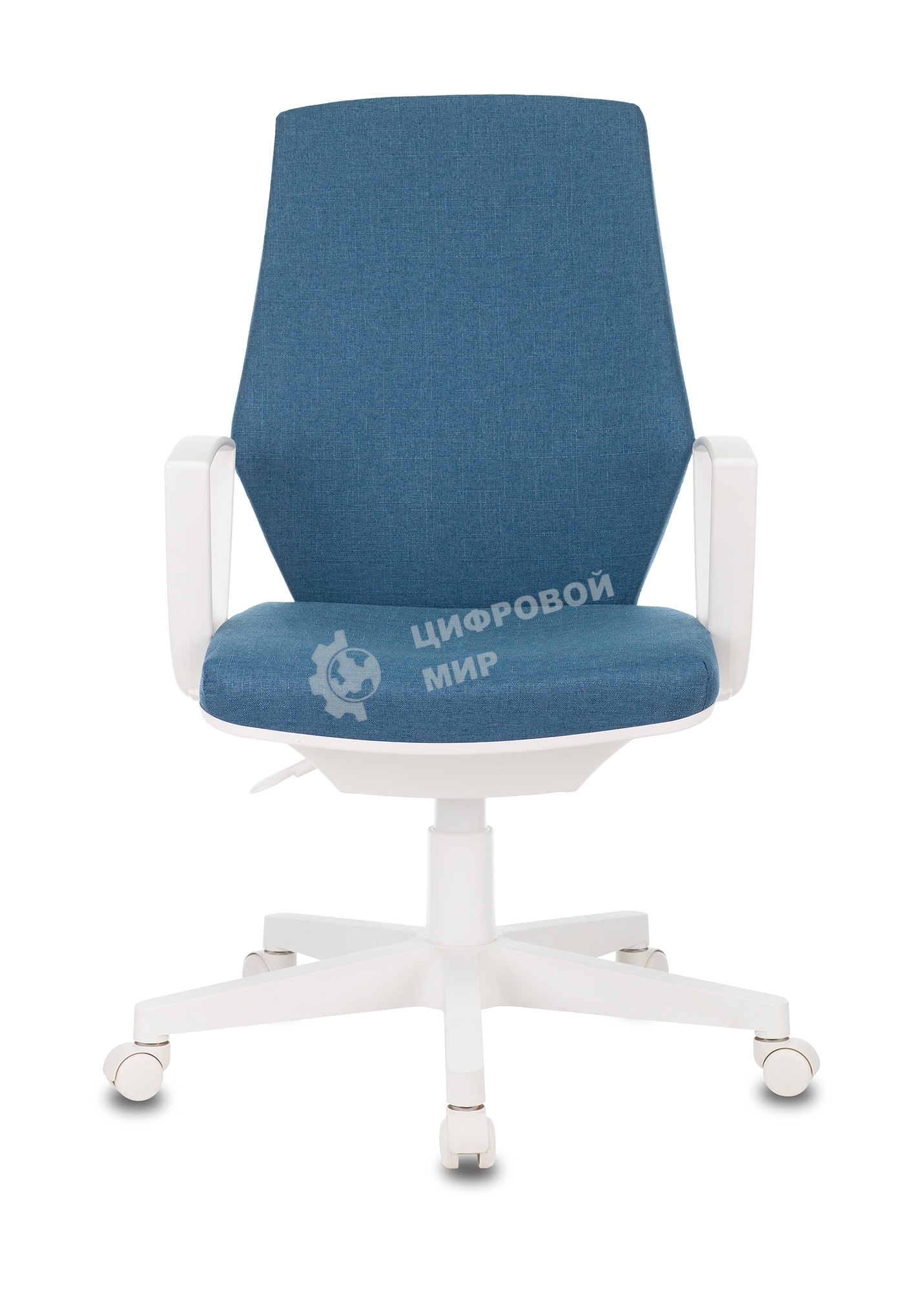 Кресло компьютерное Бюрократ CH-W545 синий 38-415, крестовина пластик, пластик белый