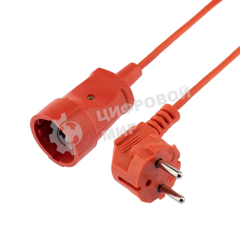 Удлинитель-шнур PROconnect ПВС 2х0.75, 20 м, б/з, 6 А, 1300 Вт, IP20, оранжевый