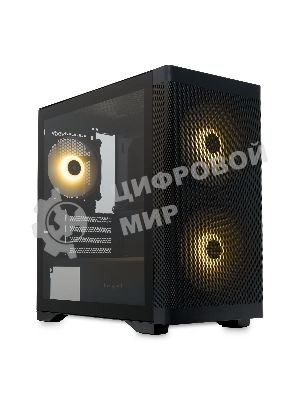 Компьютерный корпус без блока питания HSPD M320, Mesh Mini-tower, черный, slide TG, 0.45 SPCC, 2x140мм ARGb+1x120мм ARGb mATX, mITX 160/340/184мм 2x2.5