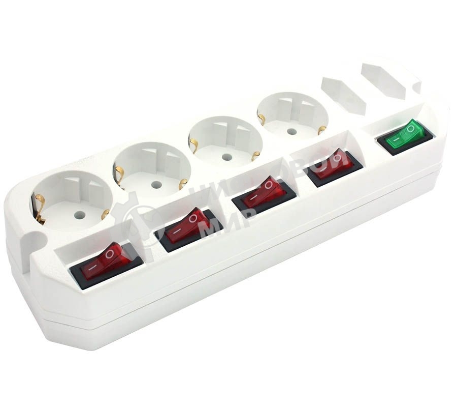 Сетевой удлинитель Most A10 5м (6 розеток) белый (пакет ПЭ)