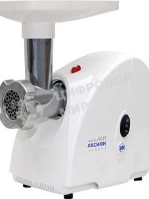 Мясорубка электрическая Аксион М31.01 белый, 1500 Вт, 1.7 кг/мин, реверс, защита от перегрузки, насадки - 4