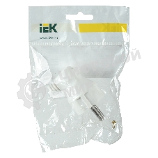 Вилка IEK EVP11-16-01-K01 ВПу11-01-Ст разборная угловая с з/к 16А белая