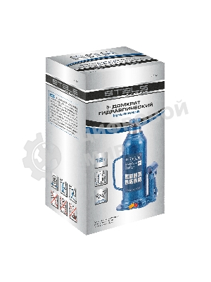 Домкрат гидравлический бутылочный, 12 т, h подъема 227–457 мм Stels