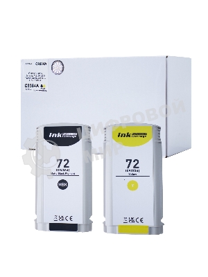 Комплект картриджей Sakura C9403A, C9373A (№72 Matte Black/Yellow) для HP, матовый черный/желтый