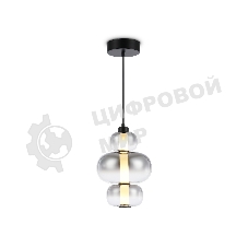 Подвесной светодиодный светильник Ambrella light LH11057 BK/SM черный/дымчатый 18W 3000K D230*350