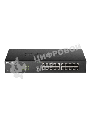 Коммутатор D-Link DGS-1016D/J1A, 16×1 Гбит/с, неуправляемый