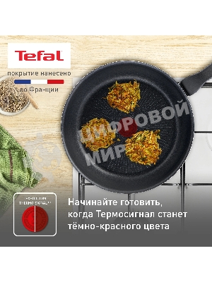 Сковорода Tefal Force 4218924 круглая 24см покрытие: антипригарное ручка несъемная (с крышкой) черный (9100048321)