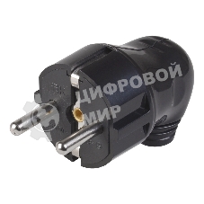 Вилка IEK EVP11-16-01-K02 ВПу11-02-Ст разборная угловая с з/к 16А черная