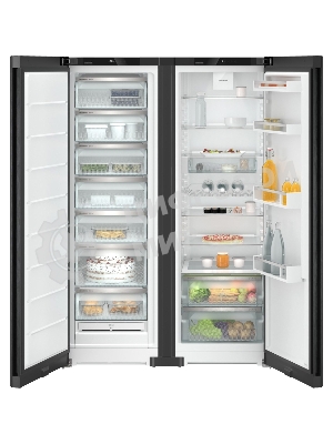 Холодильник Liebherr Комбинация XRFbd 5220-22 001 (SFNbdd 5227-22 001 + SRbdd 5220-22 001) черный двухкамерный 398/271л морозилка сбоку, No Frost, Side by Side