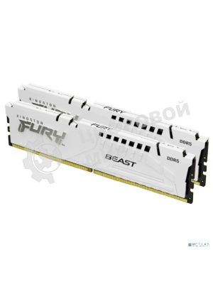 Оперативная память Kingston Fury Beast, DDR5, 64Gb (2x32GB), 5200MHz, CL40, DIMM, с радиаторами, белый