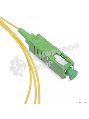 Пигтейл Cabeus, SC/APC (PT), OS2 9/125, 1,5м, зелёный хвостовик, цвет: жёлтый