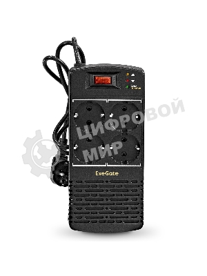 Стабилизатор ExeGate Power AD5000-1000 (1000VA/500W, диапазон 150...280В, 4 евророзетки)