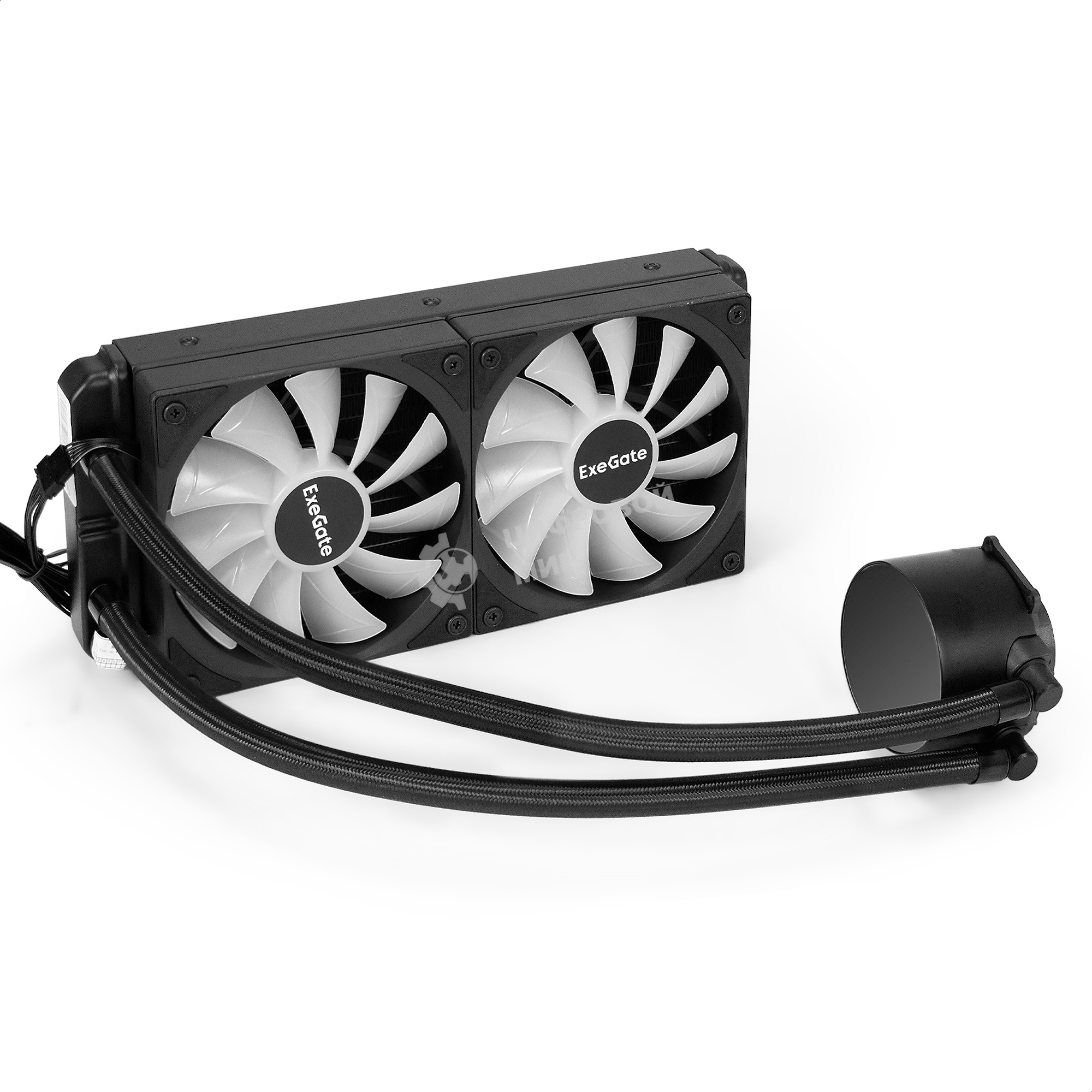 Система жидкостного охлаждения ExeGate BlackWater-240V3.PWM.ARGb черный, 120 мм, алюминий/медь, 1800 об/мин, 37 дБ, 4 pin, 150 Вт