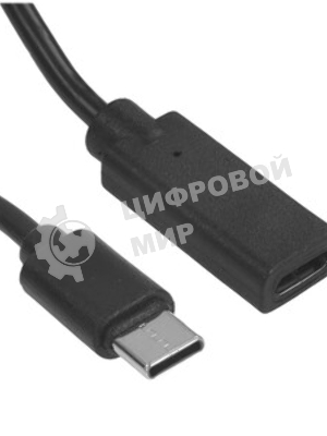 Кабель-удлинитель USB2.0 Cablexpert CCP-USB2-CMCF-3M, Type-C(М)/Type-C(F), 3А, 60Вт, PD/QC3.0, медь, Pro, 3м, черный, пакет