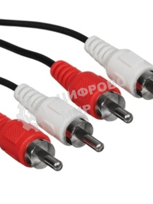 Кабель аудио Cablexpert CCA-2R2R-10M-N, 2xRCA/2xRCA, 10м, черный, пакет