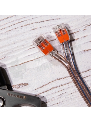 Универсальная компактная клемма Rexant 2-проводная до 4,0 мм² (50 шт./уп.)