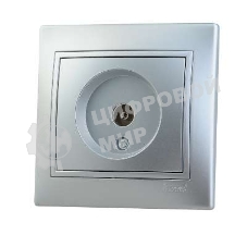 Розетка телевизионная СП Мира проходная метал. сер. Lezard 701-1010-129