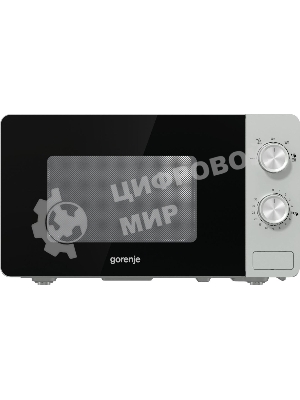 Микроволновая печь Gorenje MO20E1S серебристый, 20 л, 800 Вт, переключатели - поворотный механизм
