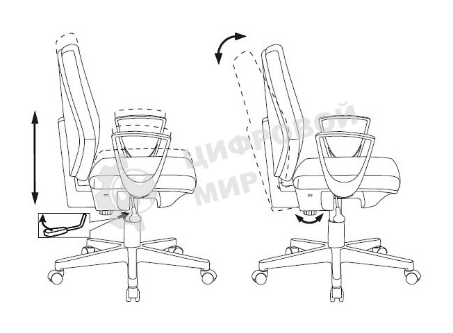 Кресло компьютерное Бюрократ CH-W545 синий 38-415, крестовина пластик, пластик белый