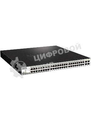 Коммутатор настраиваемый D-Link DGS-1210-52MPP/E2A PROJ WebSmart с 48 портами 10/100/1000Base-T и 4 портами 1000Base-X SFP (порты 1-48 с поддержкой PoE 802.3af/802.3at (30 Вт), PoE-бюджет 740 Вт)