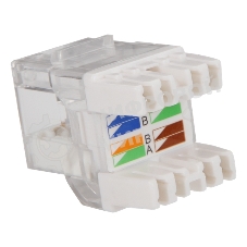 Модуль розеточный с индикатором Keystone, RJ45, кат.5E, UTP, 180 градусов, с индикатором, белый