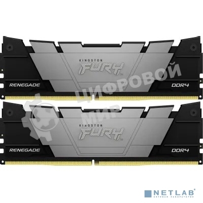 Оперативная память Kingston Fury Renegade, DDR4, 64GB (2x32 GB), 3200 MHz, CL16, DIMM, с радиатором, черный