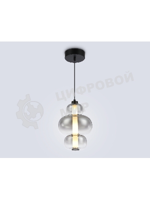 Подвесной светодиодный светильник Ambrella light LH11057 BK/SM черный/дымчатый 18W 3000K D230*350
