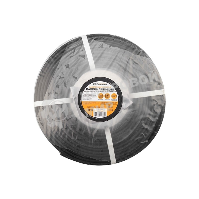 Кабель греющий саморегулирующийся PROconnect экранированный SRF30-2CR/SRL30-2CR/SNK30-2CR (30 Вт/1 м), 50 м