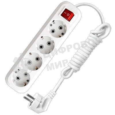 Удлинитель 4х2 м с заземл. 16А IP20 S-304 с выкл. ПВС 3х1 UNIVersal 9634419