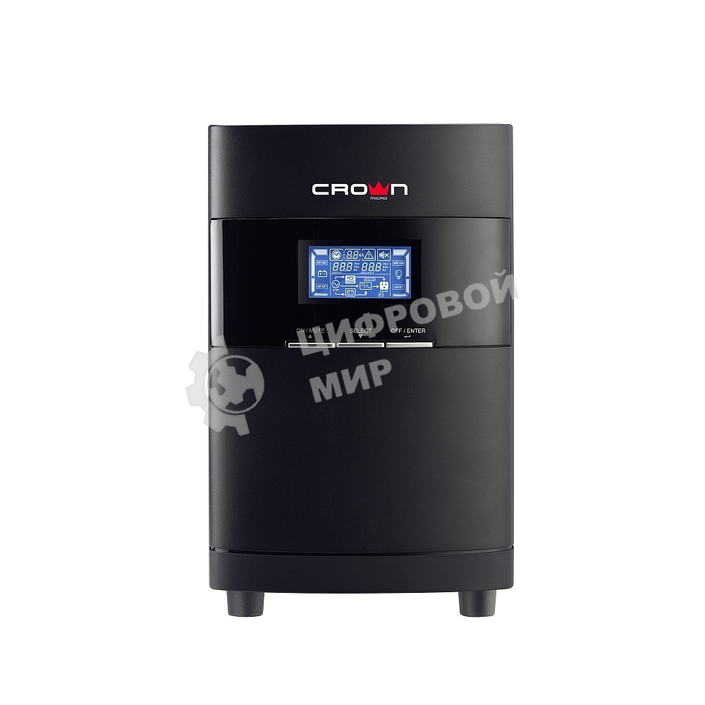 Источник бесперебойного питания CROWN On-Line CMUOA-350-1K EURO 1000VA/900W, корпус металл, TOWER, АКБ 3*12V/7AH, PF-0.9, AVR 110-300V, порт RJ-11/45+USB/RS-232, EPO, розетки 2*EURO, входной кабель 2 м, вентилятор охлаждения, автомат, слот для SNMP, порт для доп. батарейных кабинетов, ПО