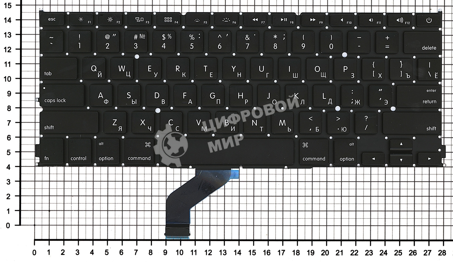 Клавиатура для ноутбука MacBook Pro A1425 плоский enter