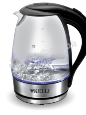 Чайник электрический Kelli KL-1462 стекло(Объем 1.7л. 1850-2200Вт. Термостойкое боросиликатное стекло, внутр. подсветка. Автомат. отключение Шкала уровня воды. Защита чайника от включения без воды. Поворот корпуса на 360°. Закрытый нагреват. элемент.)