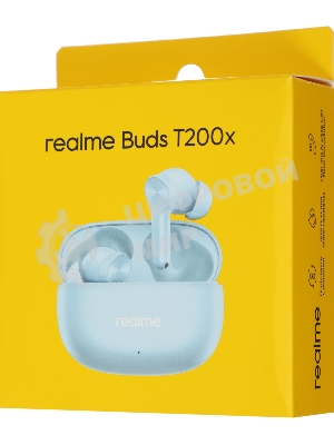 Наушники TWS Realme Buds T200x голубой, внутриканальные, Bluetooth, до 30 ч