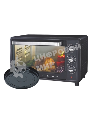 Мини-печь Sakura SA-7001BP 35л, духовка 1600 Вт,, механ.управление, 3 режима работы духовки (верх, низ, верх+низ), таймер на 60 минут, регулировка температуры духовки, комплектация - металлическая решетка, противень, круглая форма для выпечки (230х50 мм), ухват. : черный.