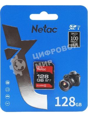 Флеш карта Netac P600 SDHC 128Gb U1/C10 up to 80Mb/s, retail pack