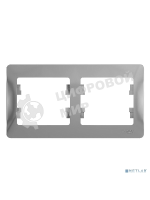 Рамка 2-м Glossa горизонт. алюм. SchE GSL000302