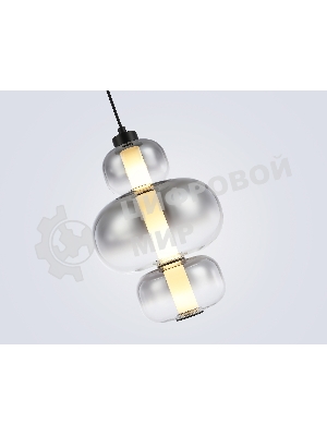 Подвесной светодиодный светильник Ambrella light LH11057 BK/SM черный/дымчатый 18W 3000K D230*350