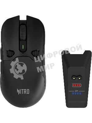 Мышь беспроводная Acer Nitro OMR404 черный, 6400 dpi, радиоканал, Bluetooth, USB, кнопки - 6
