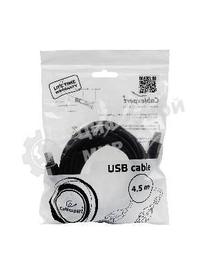 Кабель Gembird USB 2.0 PRO для соед. 4.5м AM/BM позол.конт., фер.кол., пакет