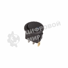 Выключатель клавишный Rexant круглый 12V 16А (3с) ON-OFF черный с синей подсветкой