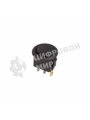 Выключатель клавишный Rexant круглый 12V 16А (3с) ON-OFF черный с синей подсветкой